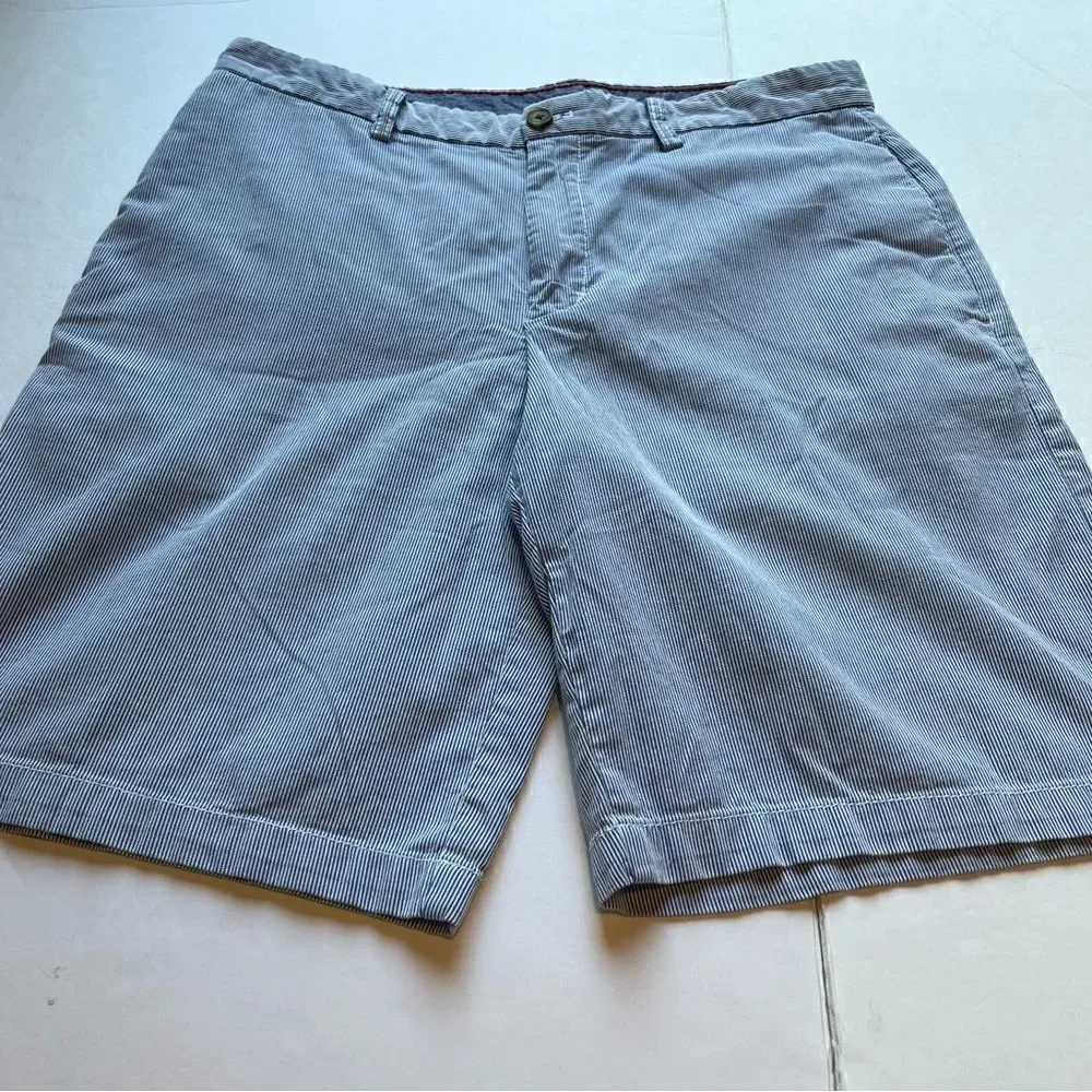 Izod Men's Casual Shorts Light blue with white pin stripe Size 34